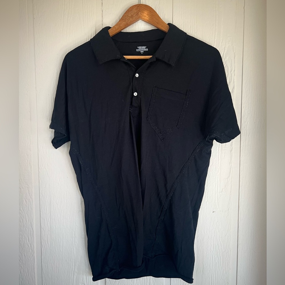 Icebreaker Merino Black Polo Shirt